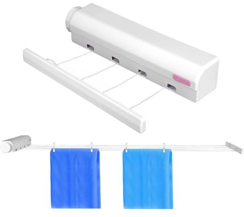 Nikou Stendibiancheria retrattile, corda per stendibiancheria per interni ed esterni(4 Ropes)