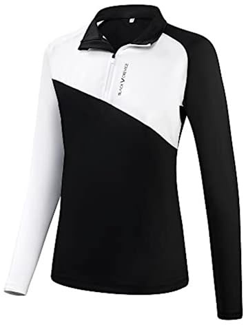 Black Crevice Damen Zipper Funktionsshirt I Hochwertiges Damen-Funktionsshirt aus Polyester-Elastan I Feuchtigkeitsregulierendes Sport-Funktionsshirt I Bequemes Sport Shirt Damen