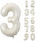 Folienballons * CREME WEISS * Zahl 0 bis 9 als Deko für Geburtstag und Party | 80cm groß | Beige Weiß Zahlen Kindergeburtstag Partydeko Ballon Luftballon, Edition: 3. Geburtstag