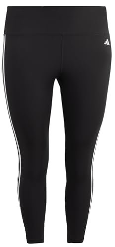 adidas Damen Train Essentials 3-Stripes High-Waisted 7/8 Leggings (Plus Size), Black, 4XL Plus