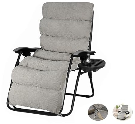 REDCAMP Chaise Lounge Cushion for Patio Furniture,67 inch Zero Gravity Cushion Comfortable Thicker for Indoor Home Office or Outdoor Use,Gray