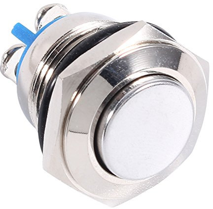 Interruttore a pressione, impermeabile, pulsante di pressione in metallo, interruttore a clacson, 12 V, 16 mm