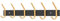 JOLY FANG Kleiderhaken Wand, Garderobenhaken Schwarz Wandgarderobe Edelstahl Hakenleiste Garderobenleiste für Garderobe Bad Küche (Schwarz+Gold, 6 Haken)