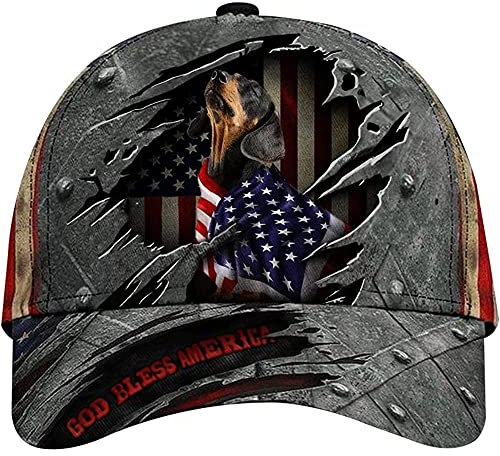 799 Herren Damen Baseballkappe Distressed Basecap Leicht Baumwolle Baseball Cap Für Golf Sport Dackel, Vintager Dackel-Hundegott Segnen Amerika-Flagge, Hundegeschenke Für Hundeliebhaber