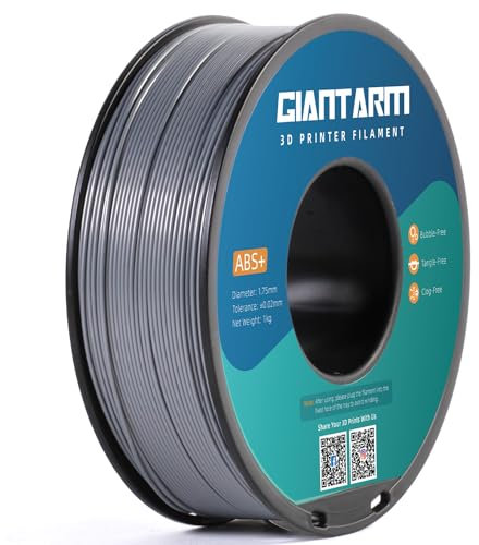 GIANTARM ABS+ Filament 1.75 mm, 3D Drucker Filament 1 kg, 1 Spule, Durchmessertoleranz +/- 0.02 mm, ABS Silber