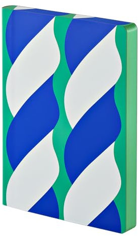 Nuuna Notizbuch A5+ | Graphic L - Soft Ice | 3,5 mm Punktraster | 256 nummerierte Seiten | 120 g Premium-Papier | Leder grün | nachhaltig produziert in Deutschland