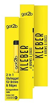 got2b Kleber 4 Brows & Edges, 2in1 Brow Gel & Haar Mascara, mit praktischer, zweiseitiger Eyebrow Brush zum Stylen und Babyhaare Fixieren, vegane Formel, 2x 16 ml