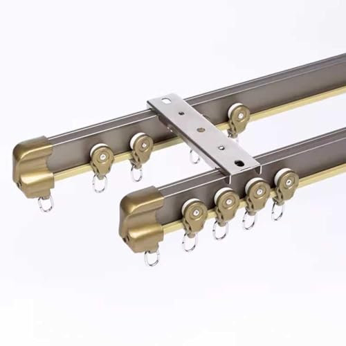 Flexible Gebogene Deckenvorhangbahn, Hochleistungs-Aluminiumlegierung Doppelte Spuren RV Privacy Wohnzimmer Fenster Draperie Rods Mit Armaturen Wandhalterung Oder Deckenhalterung (Farbe : Top Mounted