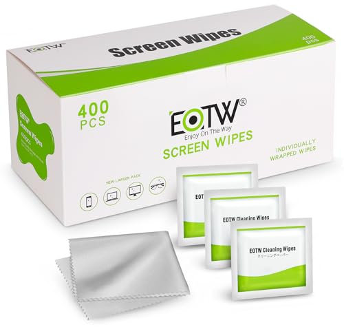 EOTW Toallitas Limpia Gafas, 400 Toallitas Limpiador para Gafas, Pantallas, Lentes, Smartphones, Cámaras, Dispositivos ópticos y Electrónico