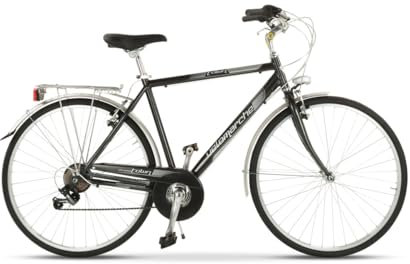 Velomarche Bazam - Herrenfahrrad City Bike Town 28 Zoll, 6 Gänge, Stadtfahrrad, Aluminiumrahmen, Erwachsene Herren, Größe 50, Dark Grey