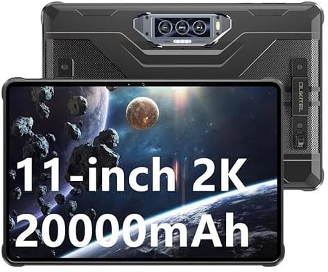 OBA Oukitel RT8 Robustes Tablet 11 Zoll FHD+, 20.000 mAh Akku, Helio G99 Prozessor, 12 GB + 256 GB (TF 1 TB), 48 MP + 32 MP Kamera, Android 13, IP68/IP69K Wasserdicht
