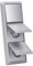 Busch-Jaeger Allwetter 44 Set: 2x SCHUKO Steckdose mit Klappdeckel 20 EUGK-33-101 + Wippschalter-Einsatz 2000/6 US + Wippe 2106-33 + 3-fach Rahmen 2103-33, Alusilber UP