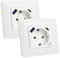 LED ATOMANT Pack 2x Enchufe de Pared Inteligente Wifi 16A con USB y USB C, Carga Rapida, Medidor de Consumo, Base Schuko para Empotrar, APP Smart Life, Compatible con Alexa y Google Home
