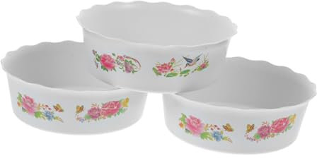 Happyyami 3pcs Plastic Chinese Style Lotus Bowl Round Hydroponic Planter Without Drain for Water Lily Narcissus Planting 17X6CM