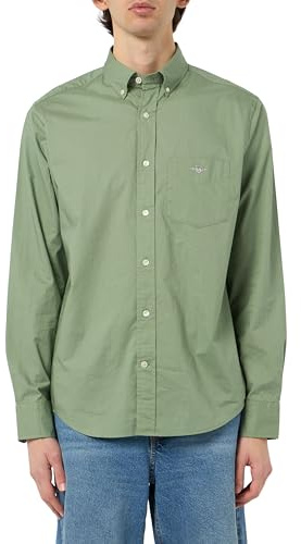 GANT Herren REG Classic POPLIN Shirt Hemd, Kalamata Green, L