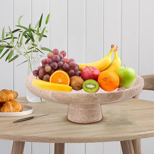 Xnqelerate Marmor-Obstschale für Küchentheke, groß, dekorative Standschale für Heimdekoration, Tisch-Servierschale für die Küche, Organisation, Obst- und Gemüsehalter, Obstkorb