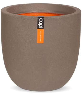 Capi Europe - Blumentopf Kugel Smooth NL - 35x34 - Warm Taupe - Öffnung Ø29 - Blumentopf für den Innen- und Außeneinsatz - Bruchsicher - 100% recycelbar - KWT932
