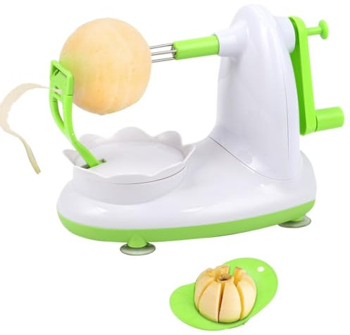 Juego de pelador y rebanador de manzanas, pelador manual de manzanas con cortador de 8 cuñas, pelador de cuchillas de acero inoxidable para manzanas y peras