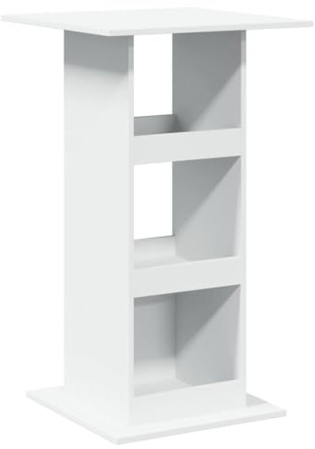 vidaXL Bartisch, Stehtisch mit Ablagen, Tresentisch Tisch für Küche Esszimmer, Küchentisch Loungetisch Bistrotisch, Weiß Holzwerkstoff