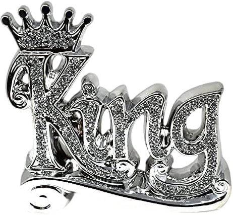 JAYOGLA Diamante Figurine Ornament, Silver Crushed Diamond, Living Room, Dining Room, Entryway, Bedroom, Wedding, Office Decoration (Silver, King)