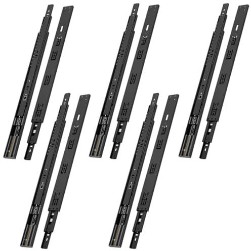 NECILO Softclose Schubladenschienen 300mm, 45kg Belastbarkeit, Schubladenauszug Vollauszug, Dritter Teil abnehmbar, Seitenmontage, Schrauben inklusive, 5 Paar