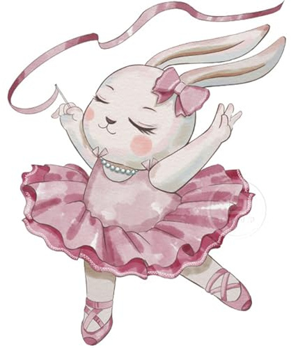 SIPO Wandsticker Kinderzimmer – Ballerina-Hase – PVC Wandtattoo für kleine Tänzer, Dekoration Baby- & Mädchenzimmer