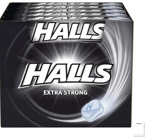 Halls Extra Strong Menthol Bonbons – Intensive Erfrischung, 33,5g x 20 Packungen + Shipsy Block