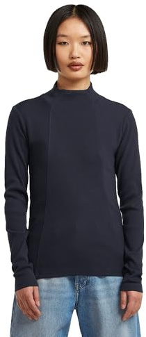 A line Slim Rib Mock t ls wmn