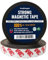 CredForge® Rotolo di nastro magnetico resistente, 15 mm x 2 mm (spessore) x 2 m, strisce magnetiche autoadesive con supporto 3M, tagliato per adattarsi a zanzariere, finestre, strumenti, telecomandi