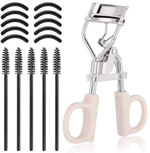 BUTBU Recourbe-Cils Professionnel, Recourbeur Durabl pour une Boucle Durable, Avec 10 Coussinets de Rechange en Silicone Avancés pour un Confort Sans Traction, Or