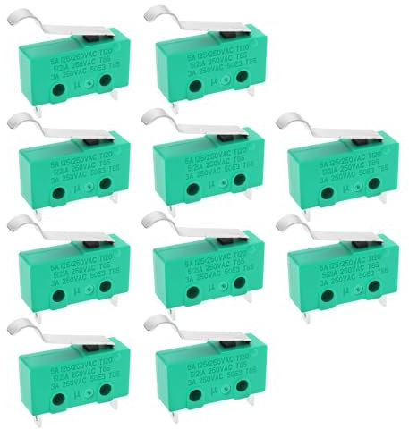 EMSea Lot de 10 micro-interrupteurs à rouleau de brosse à vide 2Pn 5A 250VAC T120 Interrupteur de fin de course KW4-3Z-3 pour circuit imprimé PCB