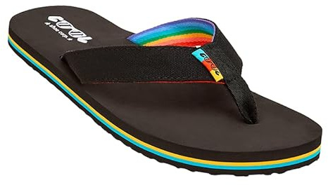 COOL shoe corp. - Tong - SHAKE BLACK RAINBOW - Taille 45 - Confortable et légère
