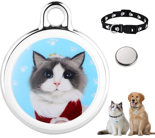 LYPPUL Tracker Katze, Haustier- und Hundefinder mit Halsbandfunktion für Katzen und Hunde, geeignet für Kleinkinder, Schlüsselschnalle und Rucksack, ohne monatliche Gebühr