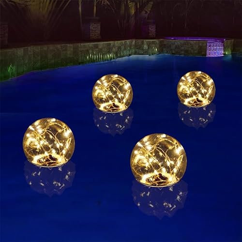 topool LED Solarleuchte für Pool & Garten, Schwimmende Dekoration mit 3 Leuchtmodi, Automatische Aktion Tag/Nacht, Wasserdicht IP68 (2, White)