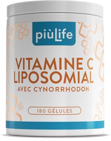 Vitamina C Liposomiale 1000 mg PiùLife, 180 Capsule | 2 al giorno, Con Rosa Canina 70% e Acido Ascorbico, Sistema Immunitario, Antiossidante, Senza Glutine e Lattosio