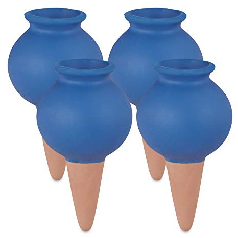 Relaxdays 8 x watering spikes, automatic water dispenser for indoor plants & balcony boxes, blue
