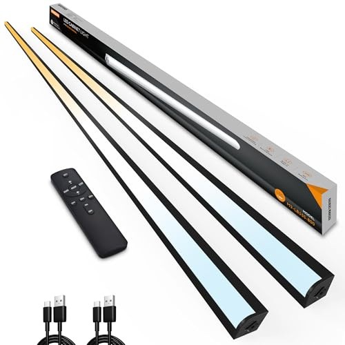 MEKKLEON Unterbauleuchte küche led mit Fernbedienung, wiederaufladbare Ladenleuchte vitrinenbeleuchtung led kabellose für Kleiderschrank (Black, 80CM)