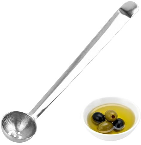 Olive Spoon Stainless Steel Pickle Spoon with Drain Hole Slotted Cooking Spoons Jar Serving Tools for Olive Pickle Onion Cherry Jar