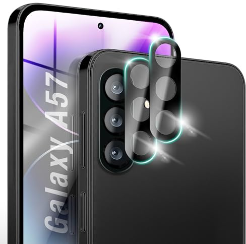 NALIA 2x Kameraschutzglas für Samsung Galaxy A57 - Schutzglas, Transparent | Blitz ohne Grauschleier, Scharf bei 4K-Video, Vollflächige Haftung, Zuschnitt minimal kleiner als das Modul