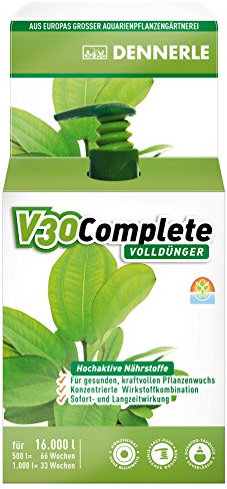 Dennerle V30 Complete, Volldünger für Aquarienpflanzen 4460 - Wasserpflanzen Dünger für Süßwasser Aquarien, 500 ml