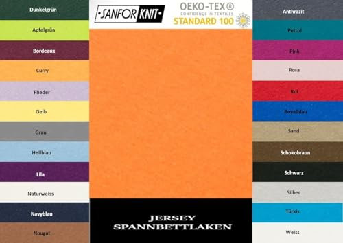 EXKLUSIV HEIMTEXTIL Jersey Spannbettlaken 180-200 x 200 cm Terrakotta