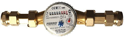Compteur d'eau débit 4 m3/h - l'eau Froide pour Maison et Jardin 3/4 22 mm cuivre de Compression