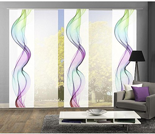 HOME Wohnideen Komplett-Fenster-Schiebevorhang Alberta, 5-er Set, 245x60 cm multicolor