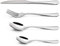 Vinsani 24 Piece Stainless Steel Cutlery Silverware Flatware Home Use Tableware Dinnerware Set Knife Fork Spoon Dessert Spoon, Service for 6 People, Mirror Polished - Dishwasher Safe Easy Clean