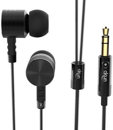 okun in Ear, Earbuds Earphones Headphones, 3.5mm Metal Housing Magnetic Best Wired Bass Stereo Headset for Samsung Galaxy S8/S8 Plus/Android Phones/iPhone (X1B Black)