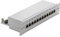 deleyCON CAT6a Panneau de Brassage 12 Port Bureau 10 Pouces Le Montage en Rack Assemblage du Serveur 12x RJ45 Blindé TIA568A TIA568B - Gris Clair