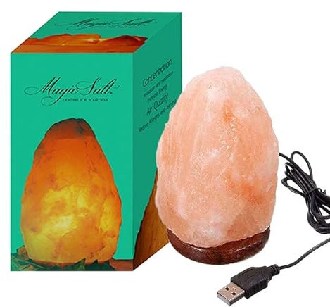 Magic Salt® Lighting for Your Soul – Lampada di sale rosa, con presa USB