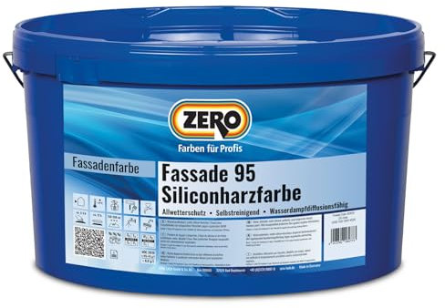 Zero Fassade 95 Siliconharzfarbe weiß 12,5 l, Fassadenfarbe