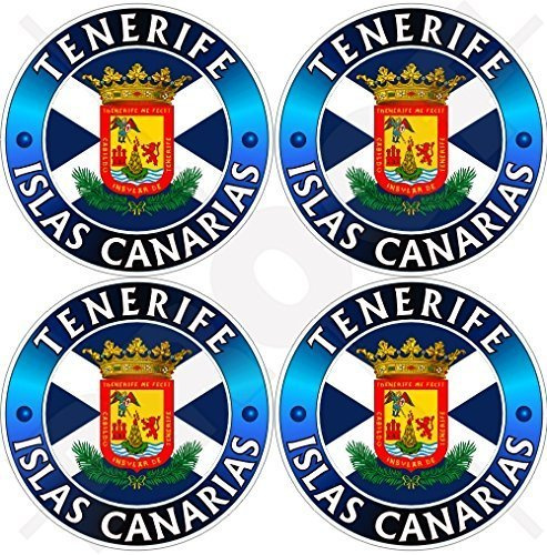 TENERIFFA INSEL, KANARISCHE INSELN Spanien, ISLAS CANARIAS Spanisch 50mm Auto & Motorrad Aufkleber, x4 Vinyl Sticker