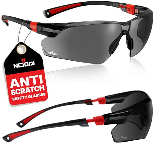 NoCry Sonnen-Schutzbrille mit grün getönten, kratzbeständigen Gläsern, Seitenschutz und Rutschfesten Bügeln, 400 UV-Schutz, verstellbar, schwarz roter Rahmen
